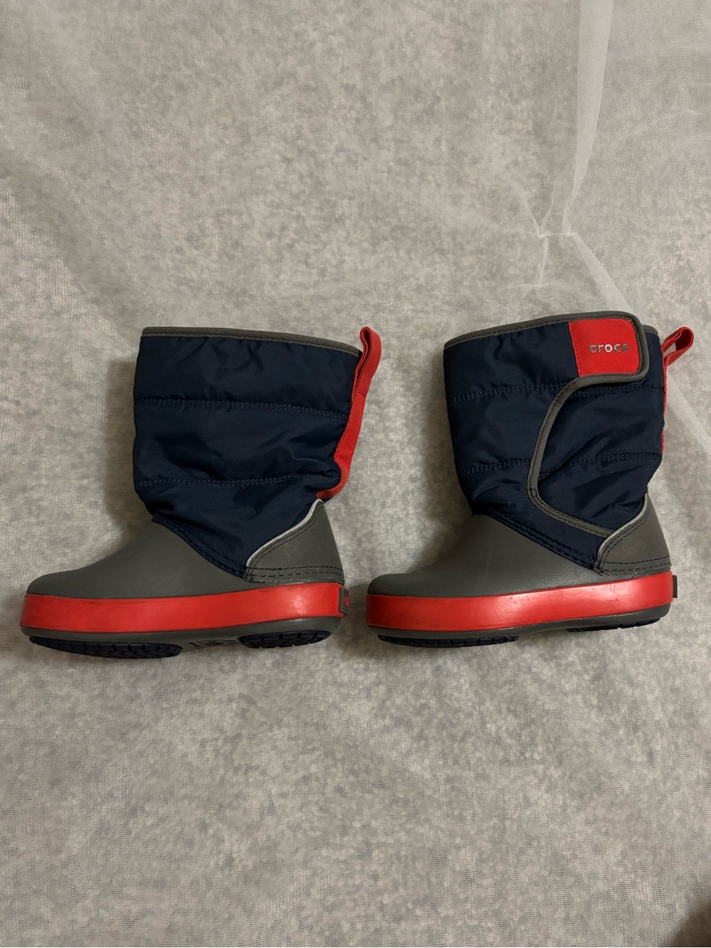 CROCS Kids Navy and Red Insulated Snow Boots